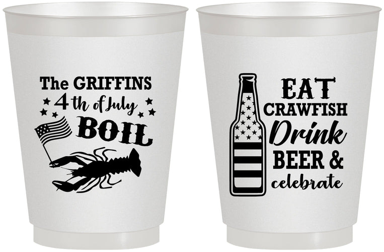 Personalized 4th Of July 16 oz Frosted Cups - Crawfish Boil | 220012