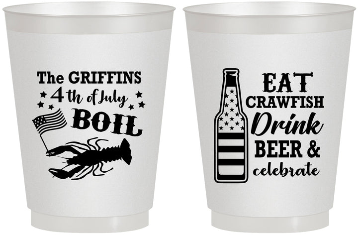 Personalized 4th Of July 16 oz Frosted Cups - Crawfish Boil | 220012