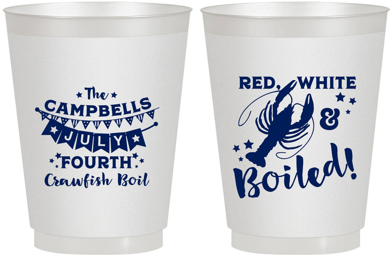 Personalized 4th Of July 16 oz Frosted Cups - Crawfish Boil | 220013