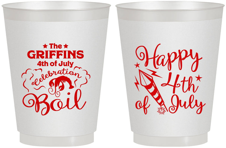 Personalized 4th Of July 16 oz Frosted Cups - Crawfish Boil | 220018