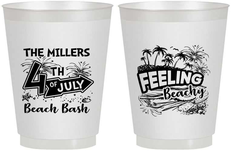 Personalized 4th Of July 16 oz Frosted Cups - Feeling Beachy | 220024