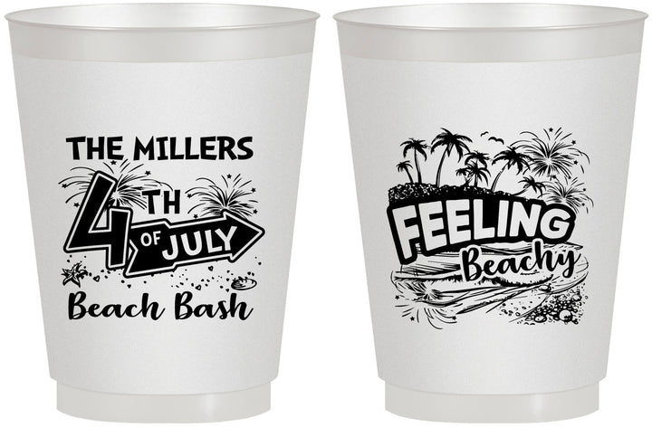 Personalized 4th Of July 16 oz Frosted Cups - Feeling Beachy | 220024