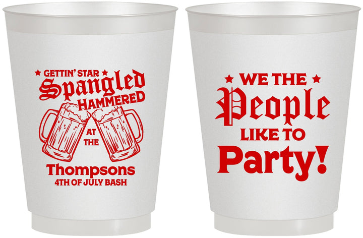 Personalized 4th Of July 16 oz Frosted Cups - We The People | 220030