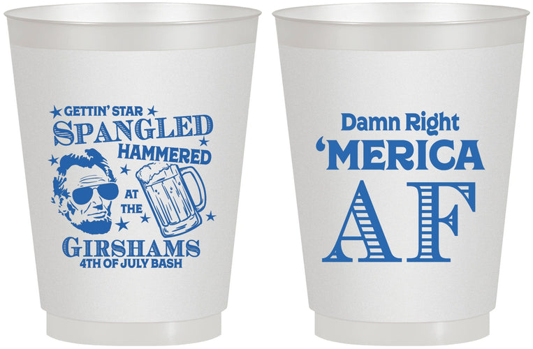 Personalized 4th Of July 16 oz Frosted Cups - Merica Af | 220031