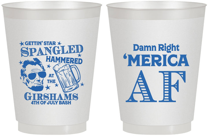 Personalized 4th Of July 16 oz Frosted Cups - Merica Af | 220031