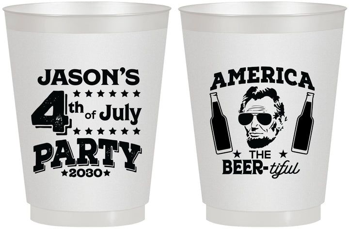 Personalized 4th Of July 16 oz Frosted Cups - Bbq Lincoln | 220036