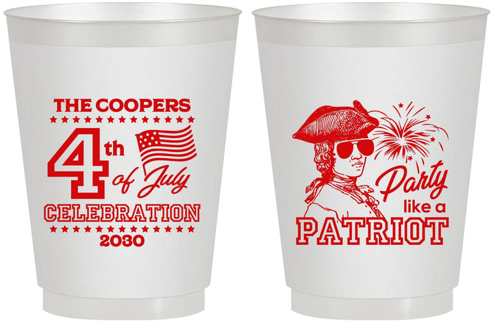Personalized 4th Of July 16 oz Frosted Cups - Patriot | 220038