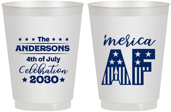 Personalized 4th Of July 16 oz Frosted Cups - Merica Af | 220041