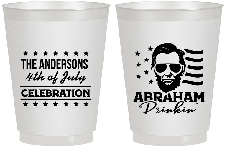 Personalized 4th Of July 16 oz Frosted Cups - Abraham Drinkin | 220044