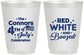 Personalized 4th Of July 16 oz Frosted Cups - Red White Booze | 220045