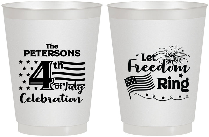 Personalized 4th Of July 16 oz Frosted Cups - Fireworks | 220048