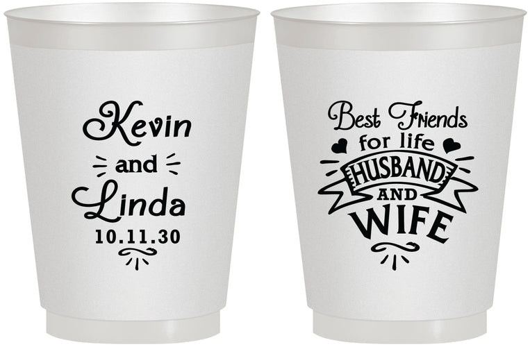Personalized Wedding 16 oz Frosted Cups - Best Friends | 221