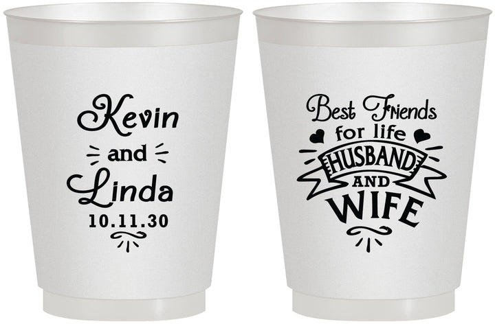 Personalized Wedding 16 oz Frosted Cups - Best Friends | 221