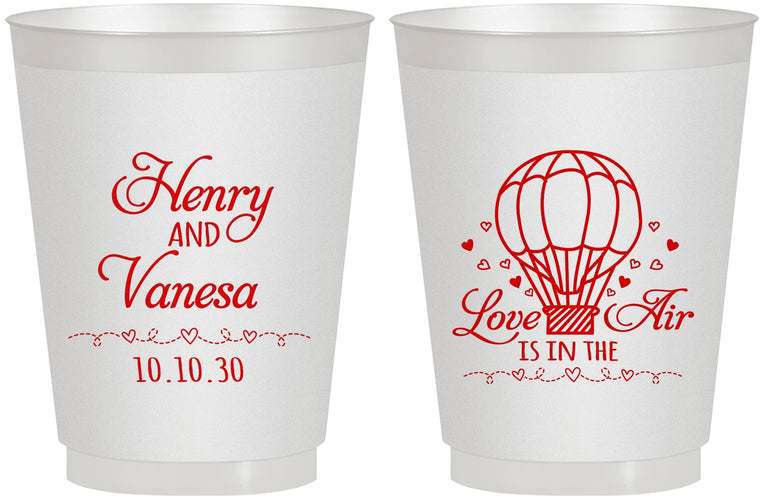 Personalized Wedding 16 oz Frosted Cups - Hot Air Balloon | 225