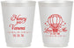 Personalized Wedding 16 oz Frosted Cups - Hot Air Balloon | 225