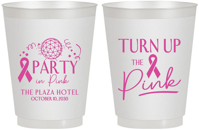 Personalized Awareness 16 oz Frosted Cups - Party In Pink | 230002