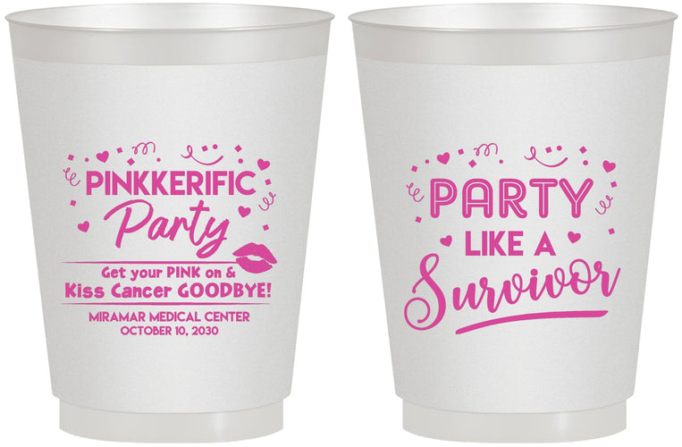 Personalized Awareness 16 oz Frosted Cups - Party Like A Survivor | 230003