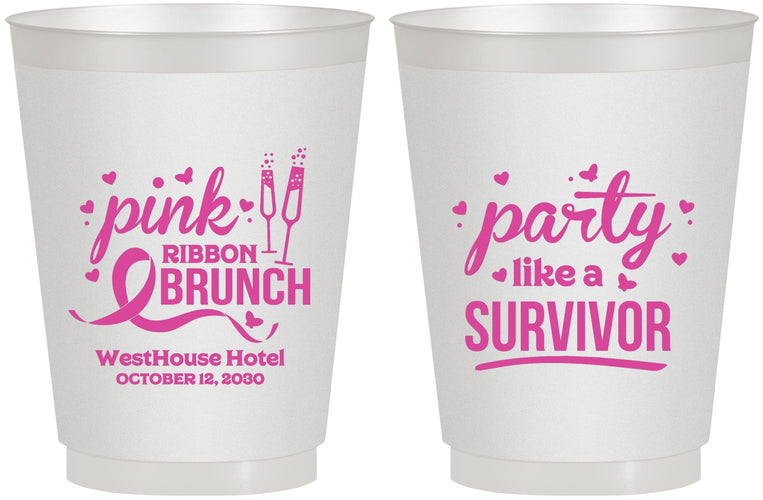 Personalized Awareness 16 oz Frosted Cups - Party Like A Survivor | 230005
