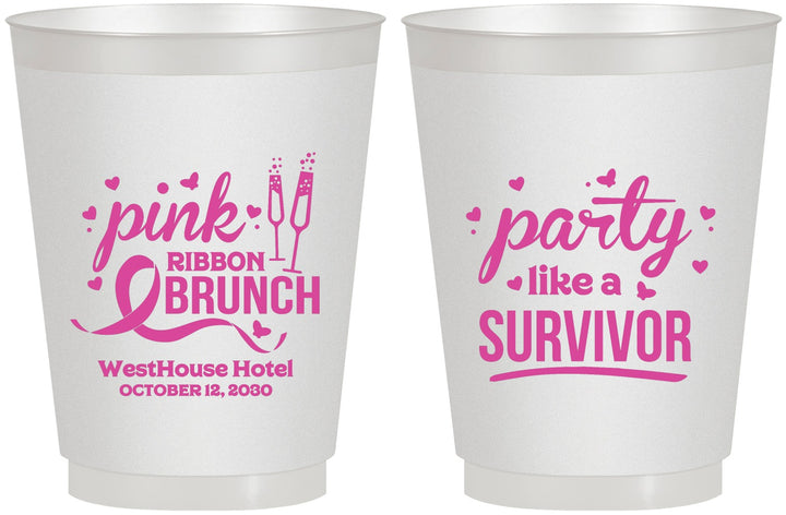 Personalized Awareness 16 oz Frosted Cups - Party Like A Survivor | 230005
