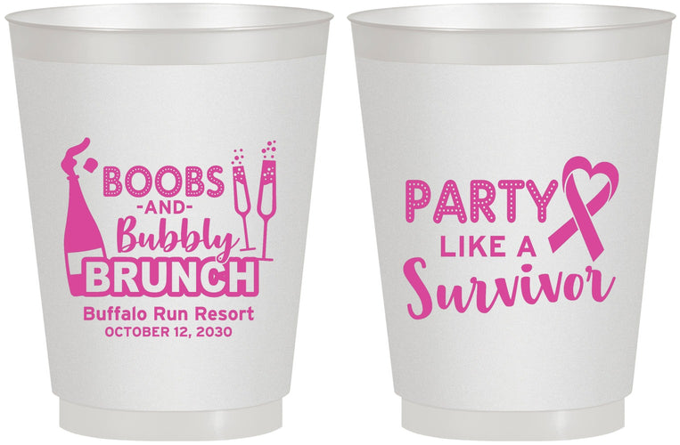 Personalized Awareness 16 oz Frosted Cups - Party Like A Survivor | 230006