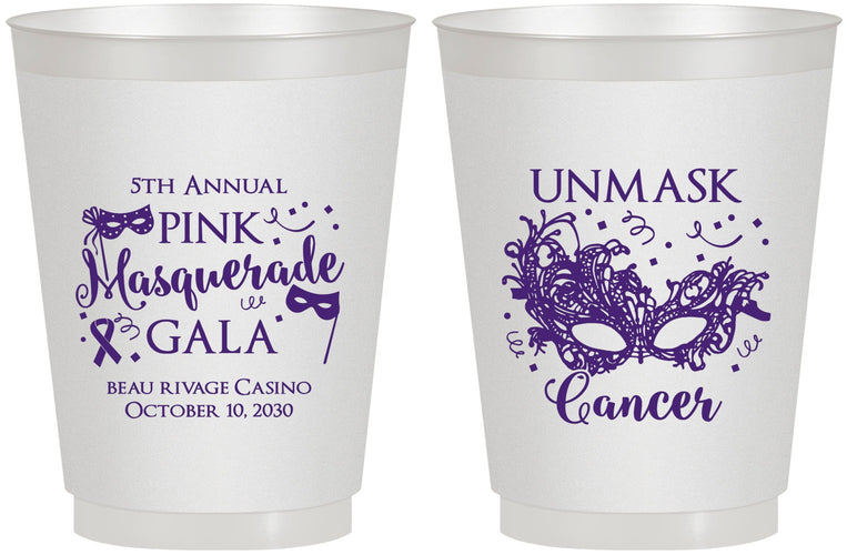 Personalized Awareness 16 oz Frosted Cups - Masquerade | 230008