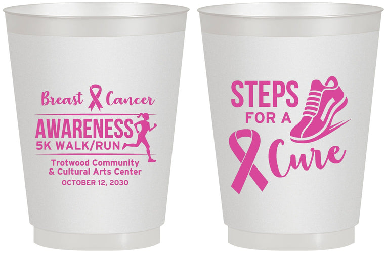 Personalized Awareness 16 oz Frosted Cups - Steps For A Cure | 230014
