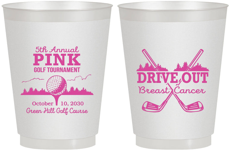 Personalized Awareness 16 oz Frosted Cups - Gold Drive Out | 230017