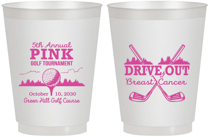Personalized Awareness 16 oz Frosted Cups - Gold Drive Out | 230017