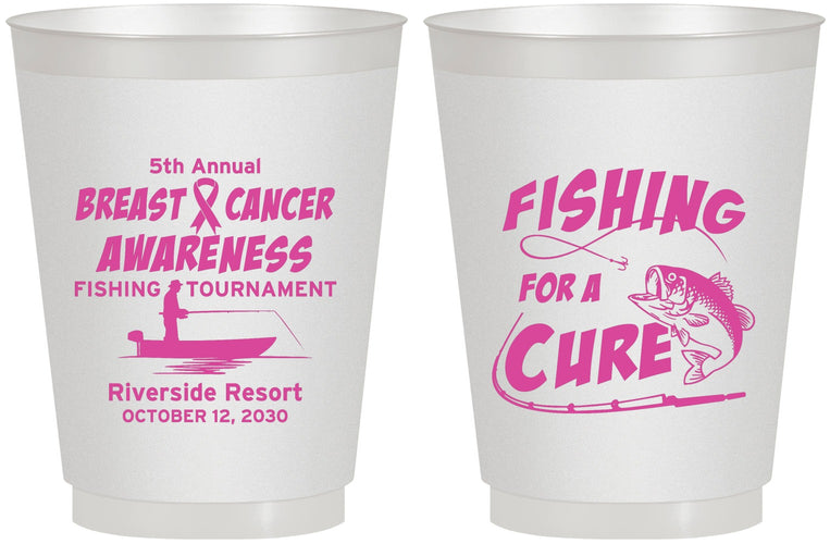 Personalized Awareness 16 oz Frosted Cups - Fishing For A Cure | 230018