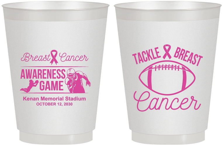 Personalized Awareness 16 oz Frosted Cups - Football Tackle | 230019