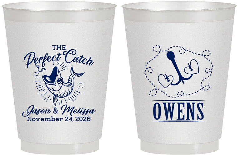 Personalized Wedding 16 oz Frosted Cups - The Perfect Catch | 232