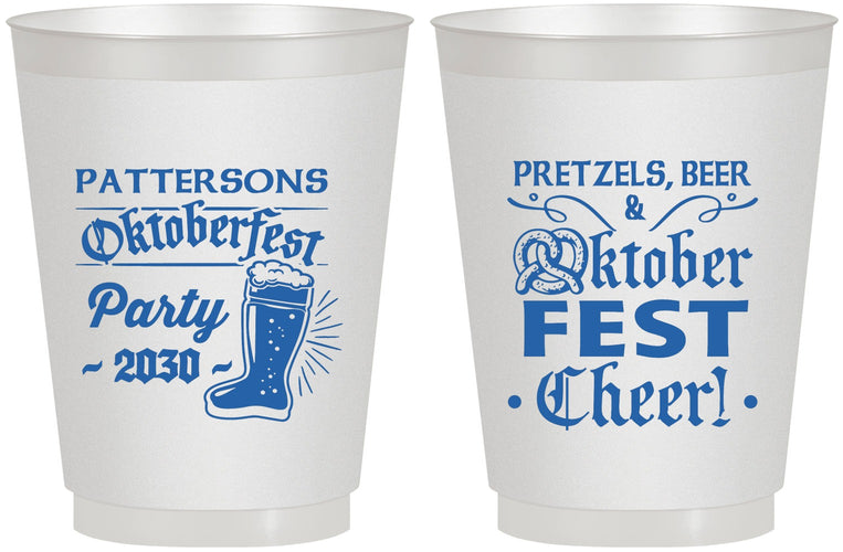Personalized Oktoberfest 16 oz Frosted Cups - Pretzel | 240001