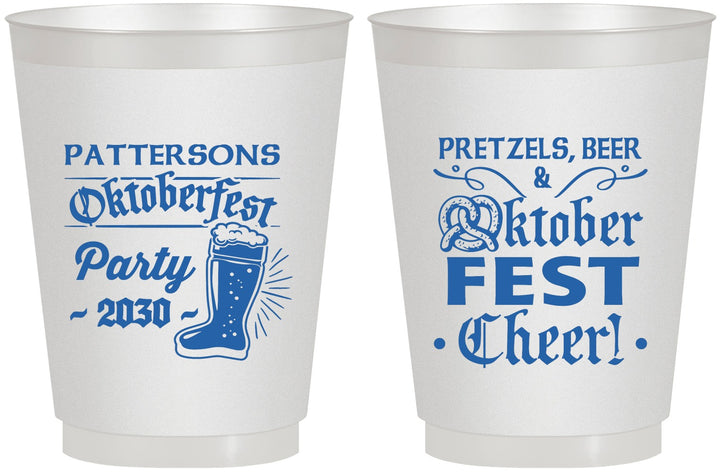 Personalized Oktoberfest 16 oz Frosted Cups - Pretzel | 240001