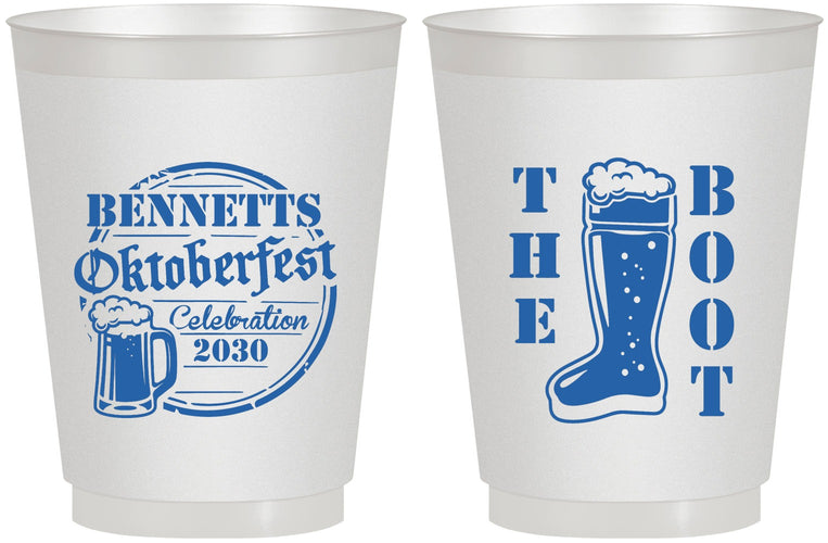 Personalized Oktoberfest 16 oz Frosted Cups - Boot | 240004