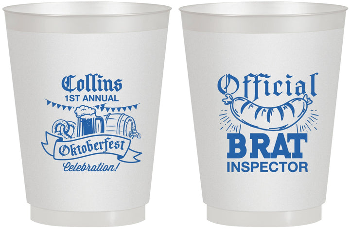 Personalized Oktoberfest 16 oz Frosted Cups - Brat Inspector | 240011