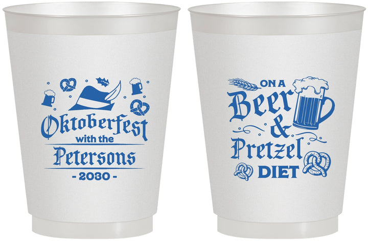 Personalized Oktoberfest 16 oz Frosted Cups - Pretzel | 240012