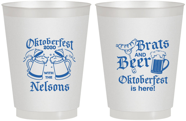 Personalized Oktoberfest 16 oz Frosted Cups - Brats Beer | 240013