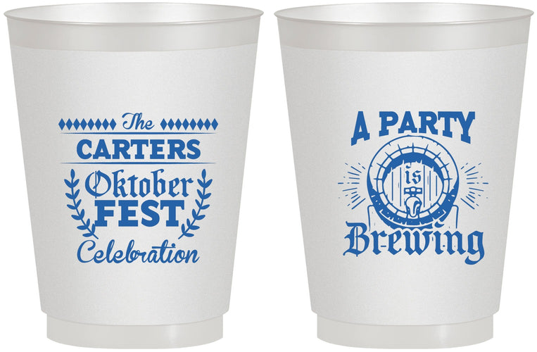 Personalized Oktoberfest 16 oz Frosted Cups - Beer Keg | 240017