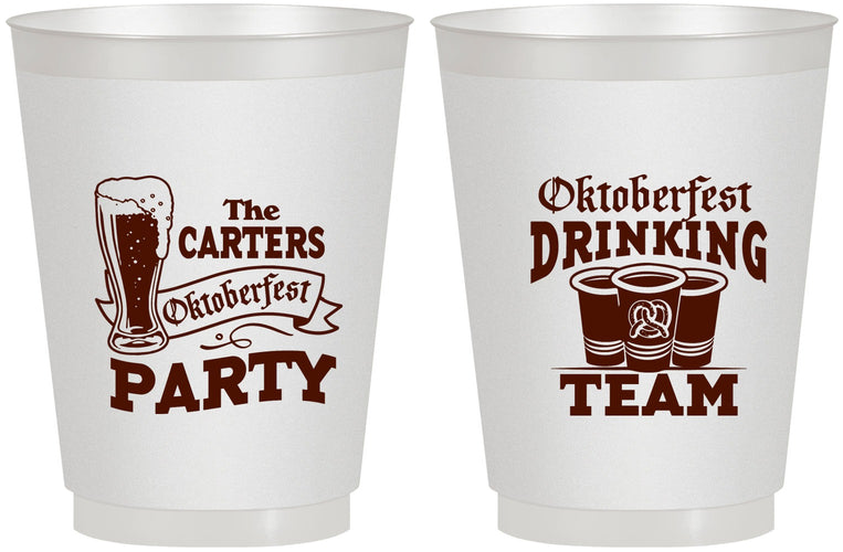 Personalized Oktoberfest 16 oz Frosted Cups - Drinking Team | 240018