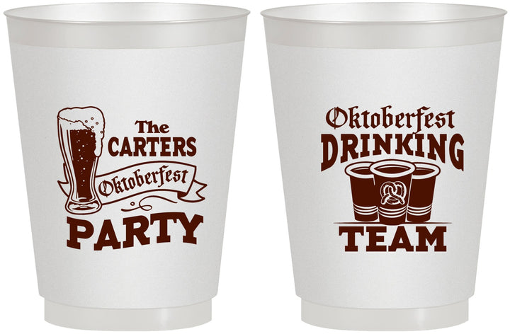 Personalized Oktoberfest 16 oz Frosted Cups - Drinking Team | 240018