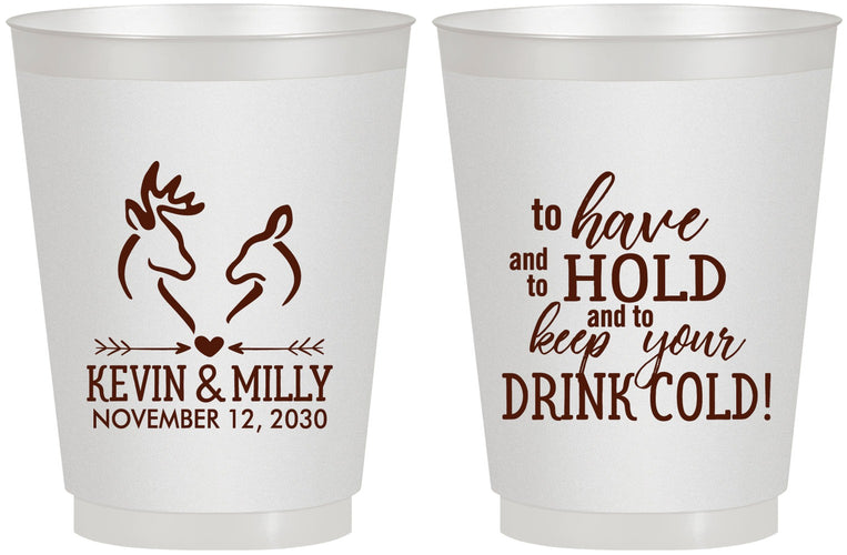 Personalized Wedding 16 oz Frosted Cups - To Have And To Hold | 250