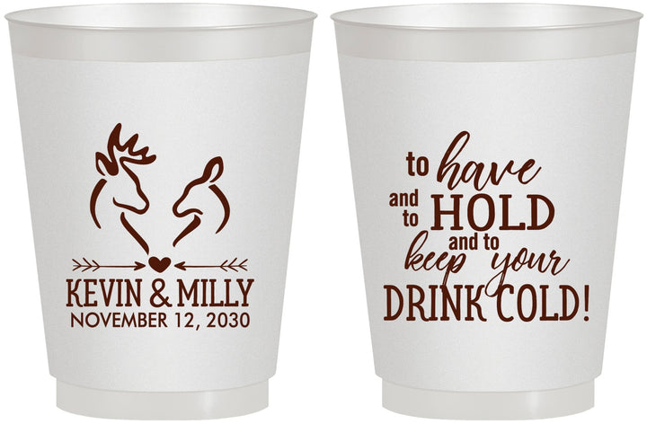 Personalized Wedding 16 oz Frosted Cups - To Have And To Hold | 250
