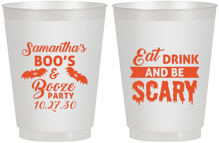 Personalized Halloween 16 oz Frosted Cups - Boo Booze Scary | 250000
