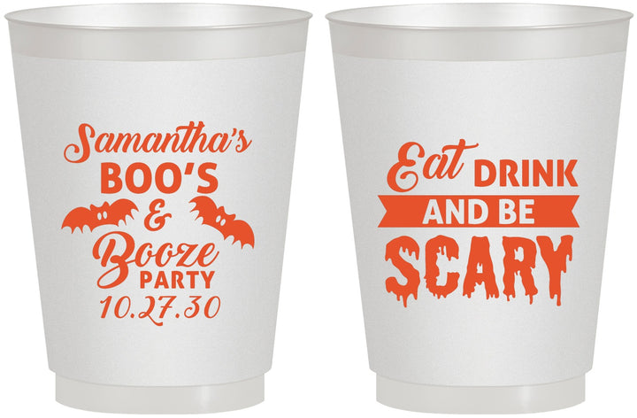 Personalized Halloween 16 oz Frosted Cups - Boo Booze Scary | 250000