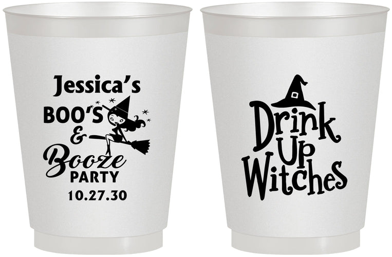 Personalized Halloween 16 oz Frosted Cups - Drink Up Witches | 250001