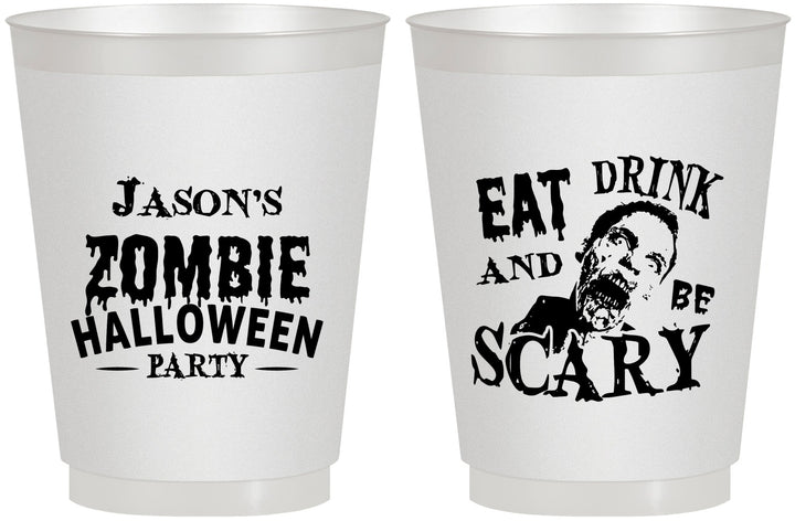 Personalized Halloween 16 oz Frosted Cups - Eat Drink Be Scary | 250003