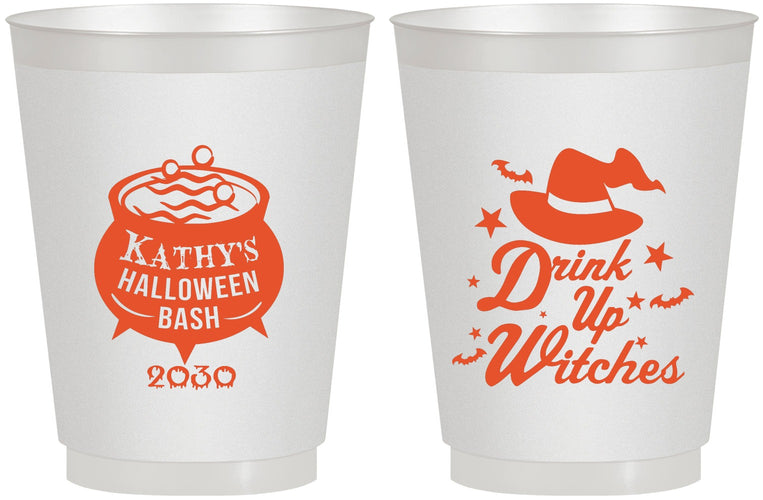 Personalized Halloween 16 oz Frosted Cups - Drink Up Witches | 250004