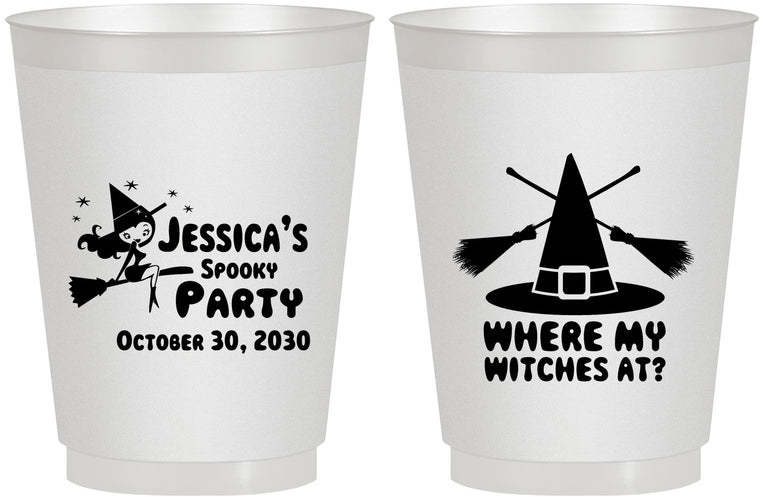 Personalized Halloween 16 oz Frosted Cups - Witches | 250005