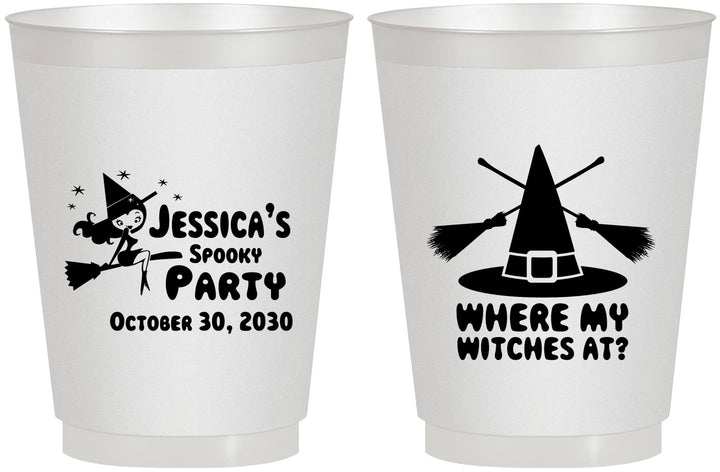 Personalized Halloween 16 oz Frosted Cups - Witches | 250005