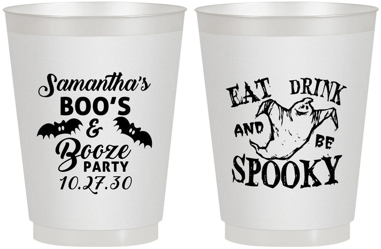 Personalized Halloween 16 oz Frosted Cups - Ghost Spooky Boo | 250007